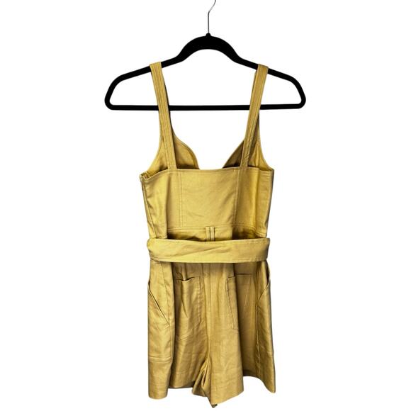 NWT Simkhai in Natural Sleeveless Kai Linen Blend Belted Bustier Romper Womens 2 - Picture 5 of 9